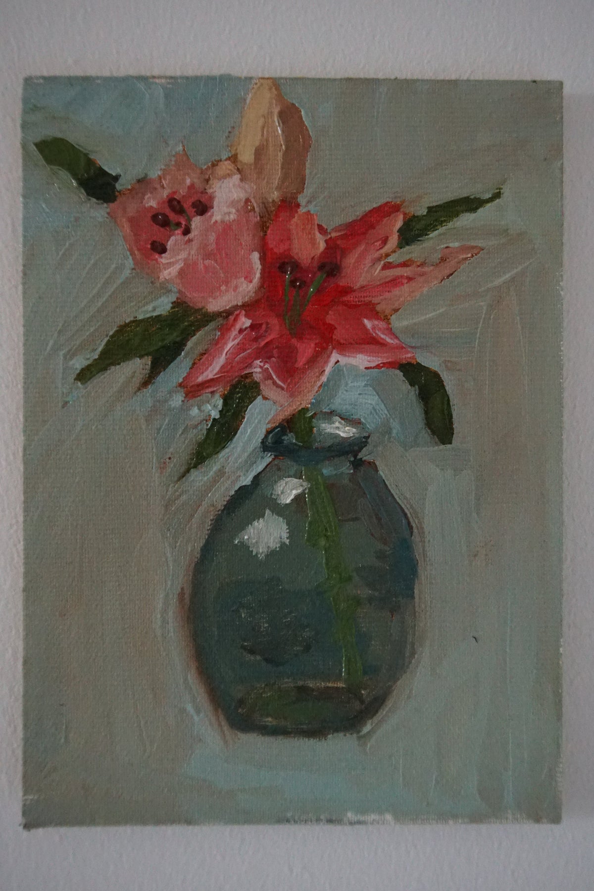 Red Lily Color Study, 5x7 Inch Original