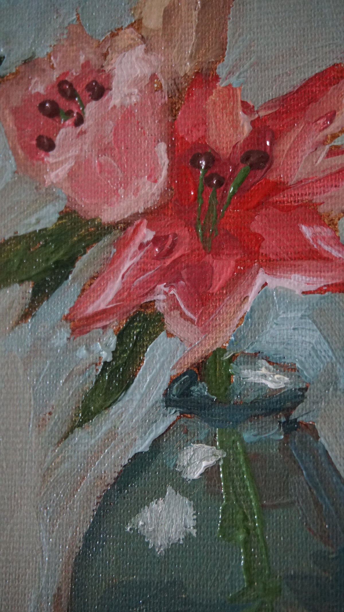 Red Lily Color Study, 5x7 Inch Original
