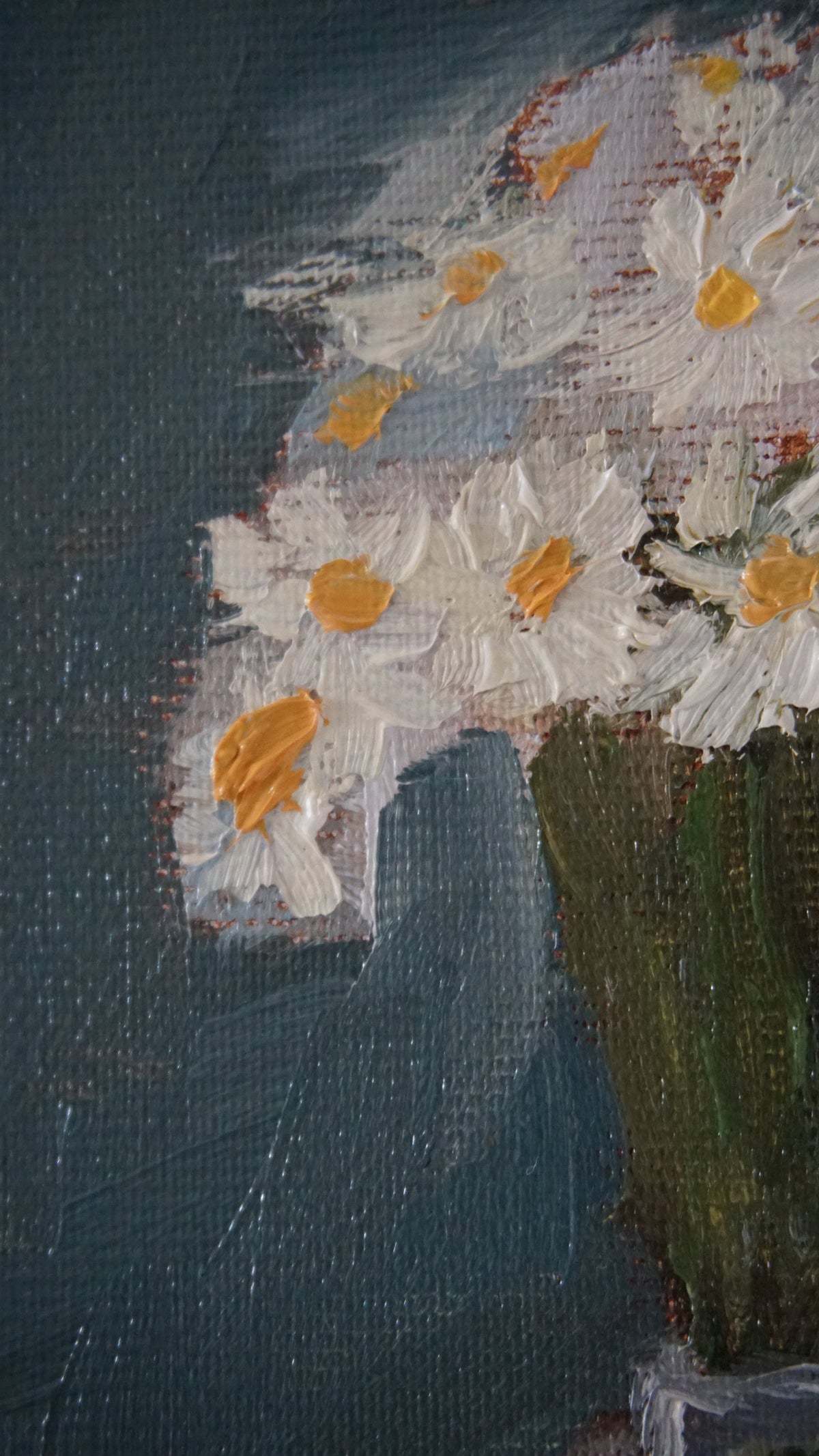 Small White Flowers Color Study, 5x7 Inch Original
