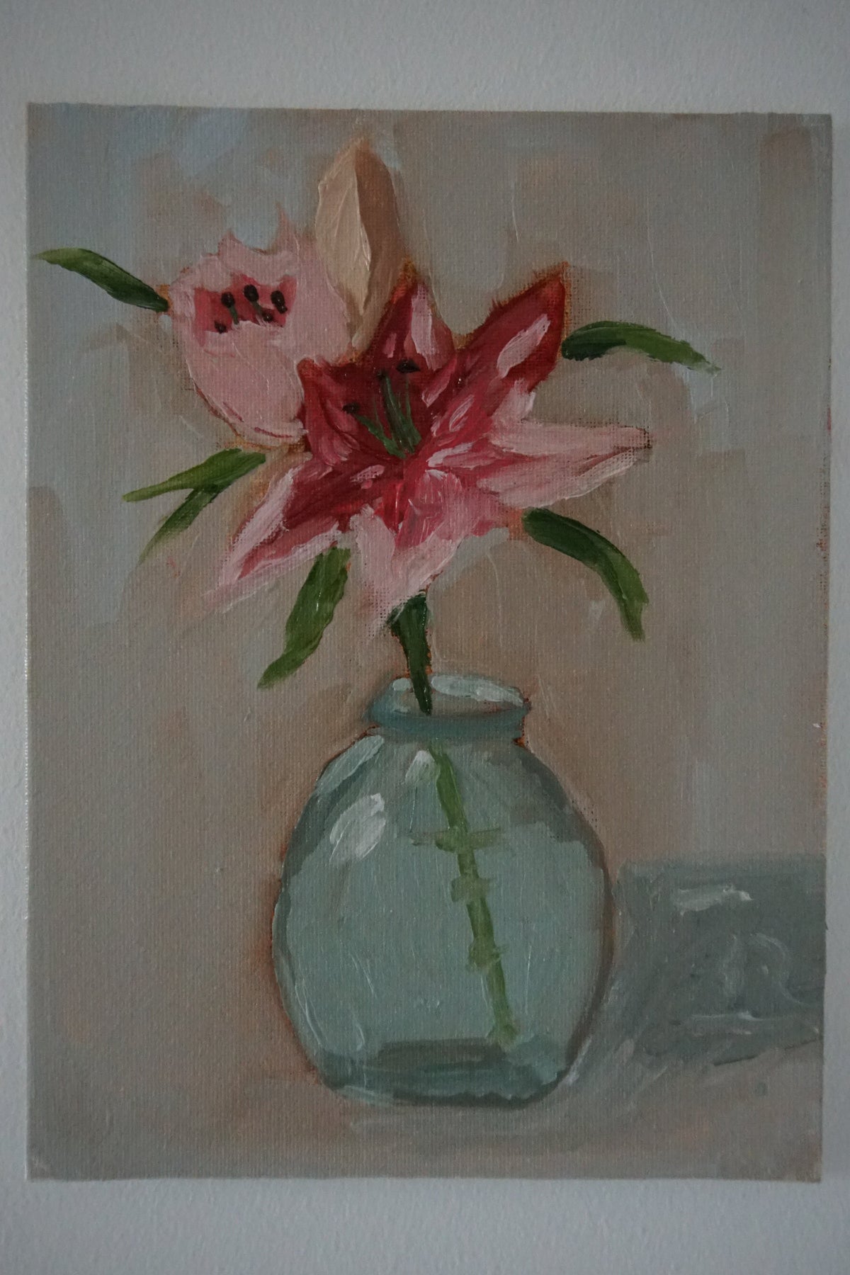 Red Lilies, 18x24cm (7x9½ Inch) Original