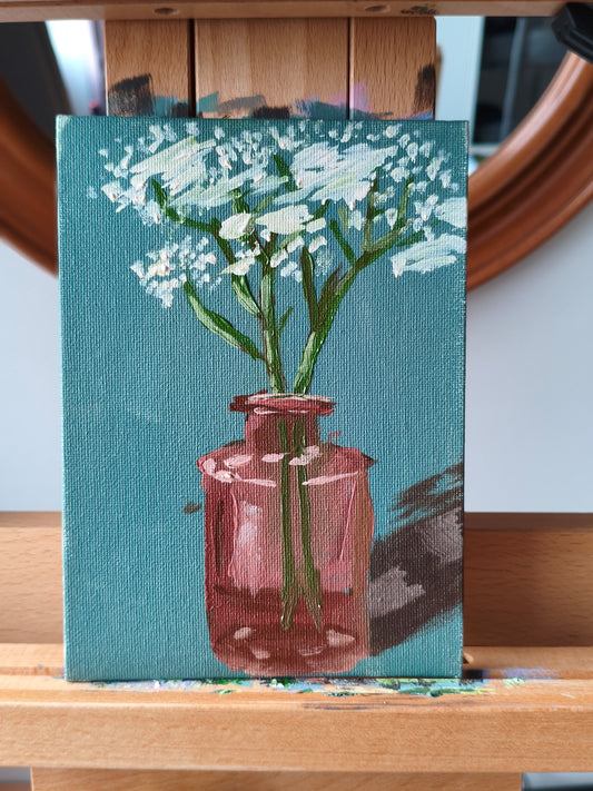Flowers in Glass, 5x7 Inch Original