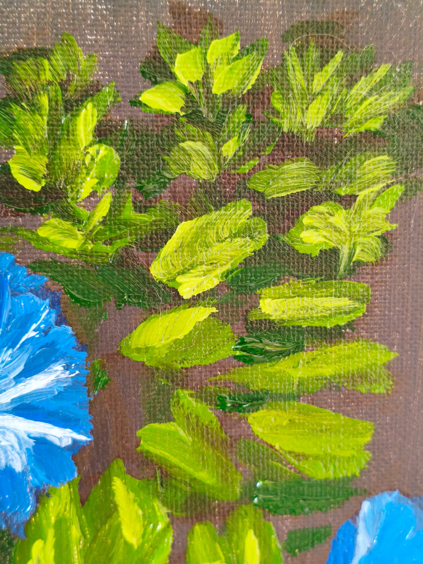 Blue Flowers, 5x7 Inch Original